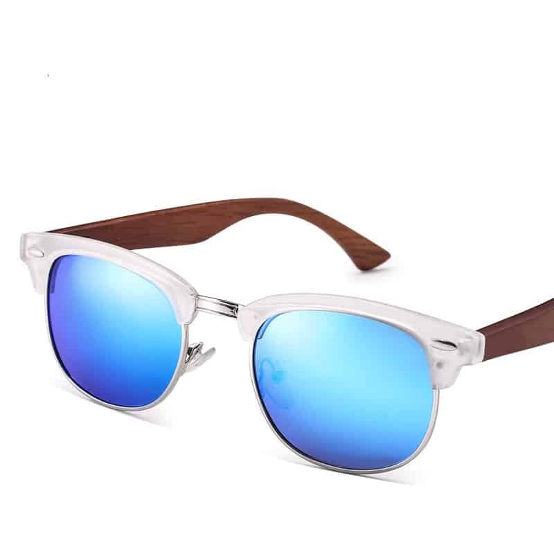 fashion oval semi rimless sunglasses for unisex polarized sun glasses wooden striped.jpg